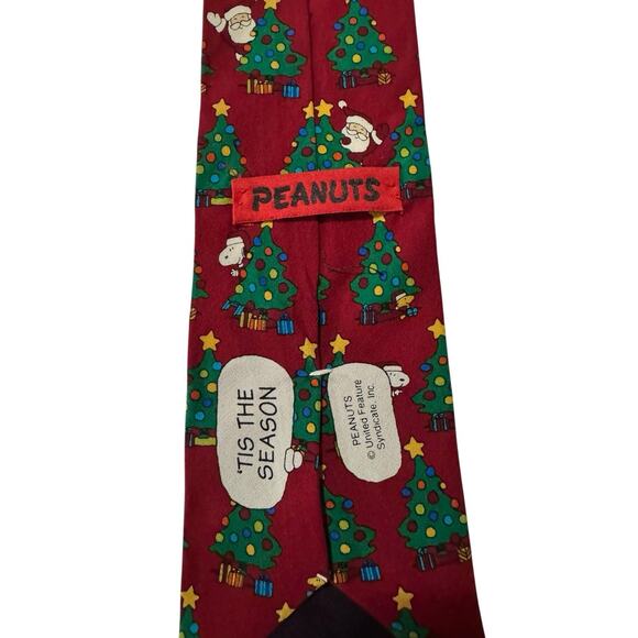 Peanuts Tis The Season Christmas Snoopy Woodstock Santa Claus Vintage Necktie - Picture 4 of 7